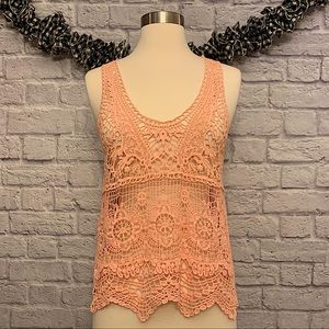 ❗️3/$20❗️Almost Famous Crochet Lace Tank Top